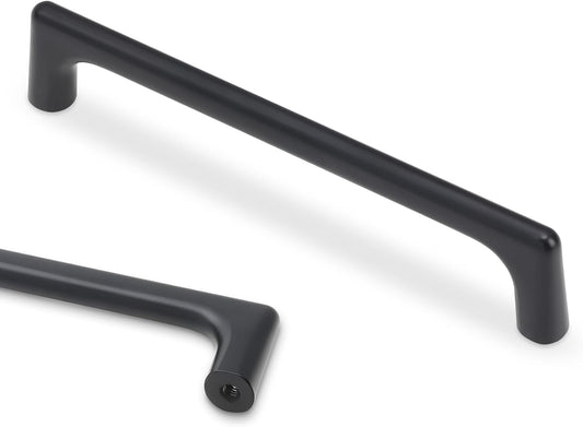 10 Pack 5 Inch Matte Black Cabinet Pulls - Solid Kitchen Drawer Hardware