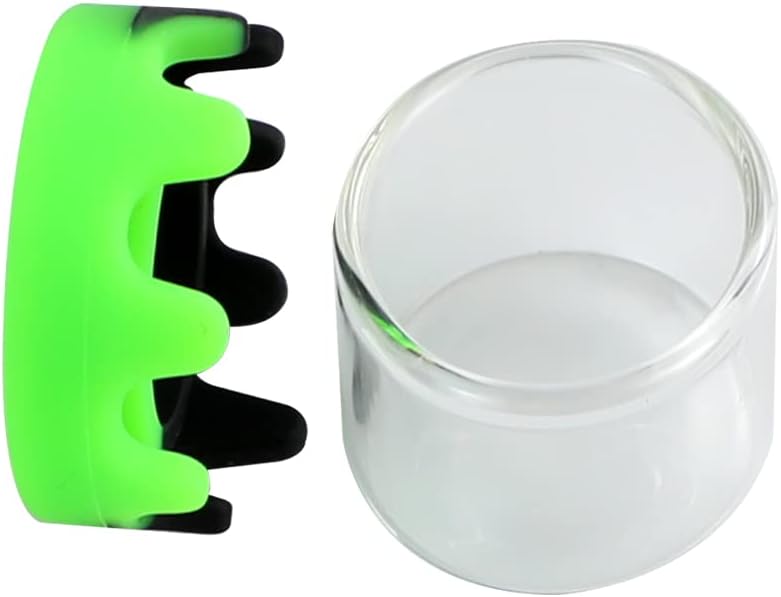 10 Pack 6ml Glass Wax Container with Lid - Non Stick Silicone Container for Wax, Oil, Lotion, Cream