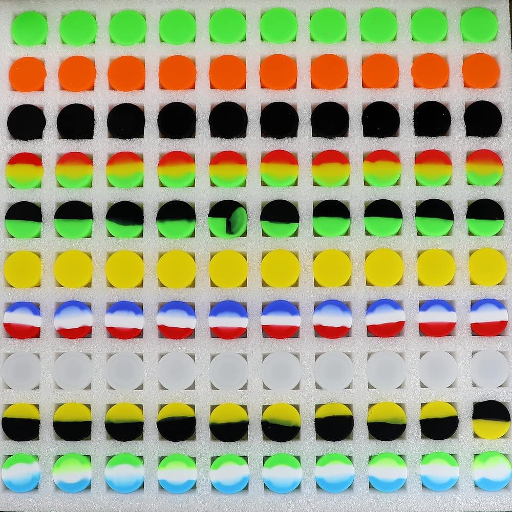 10 Pack 6ml Glass Wax Container with Lid - Non Stick Silicone Container for Wax, Oil, Lotion, Cream