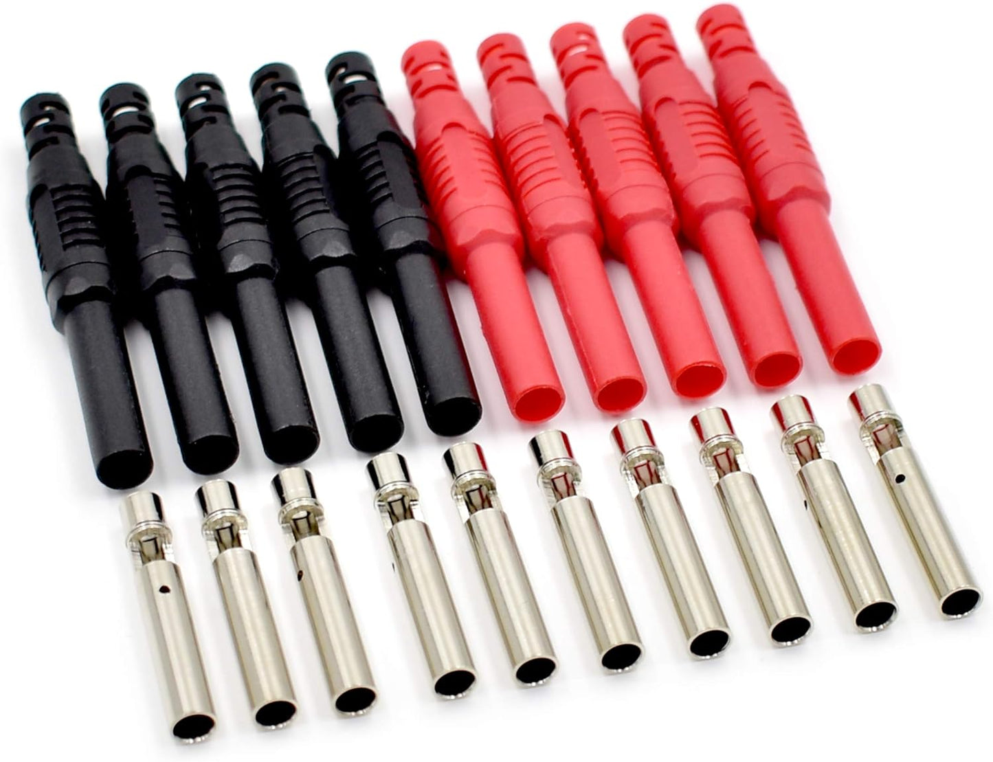 10-Pack Brass Insulated Safety Shrouded Female Banana Plug Jack Solder Cable Connector