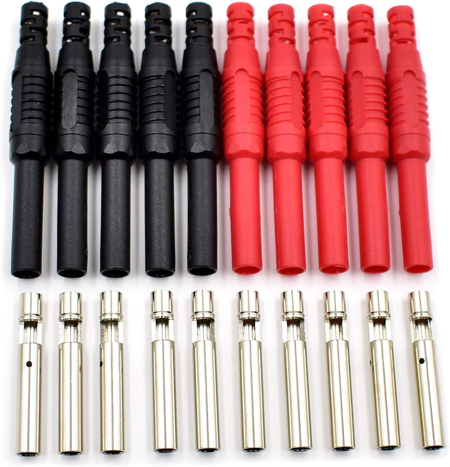 10-Pack Brass Insulated Safety Shrouded Female Banana Plug Jack Solder Cable Connector