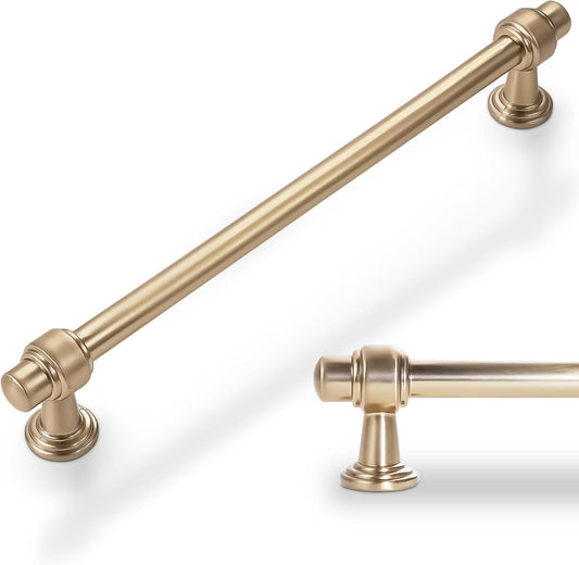 10 Pack Champagne Bronze Kitchen Cabinet Handles - 7-1/2 Inch Hole Centers Pulls - Solid Zinc Alloy Hardware