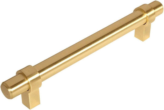 10 Pack Cosmas 161-128BB Brushed Brass Cabinet Bar Handle Pull - 5" Inch (128mm) Hole Centers