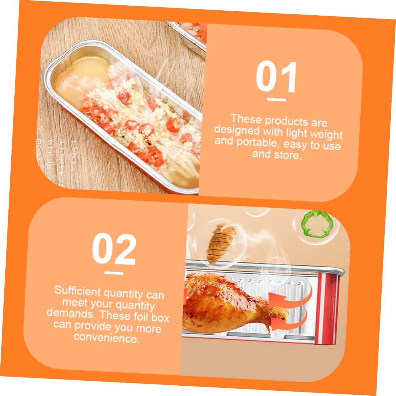 10-Pack Garneck Aluminum Foil Baking Bowls, Lasagna Pans, Mini Loaf Pans, Quiche Pan, Square Pans, Catering Trays - Red