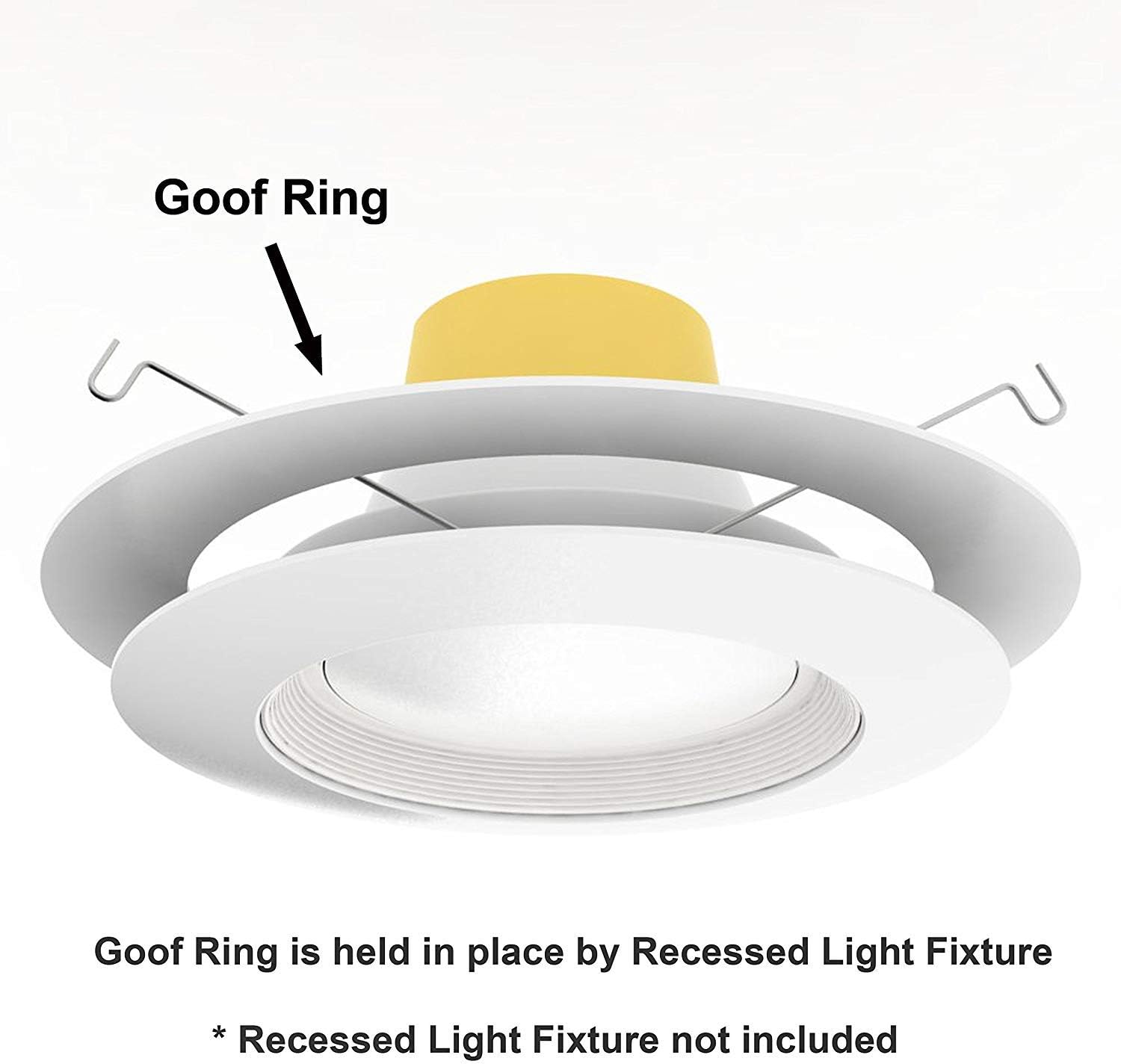 10 Pack Gloss White Goof Trim Ring for 8" Recessed Can Lighting - Outer Diameter 8.6" - Inner Diameter 6.2