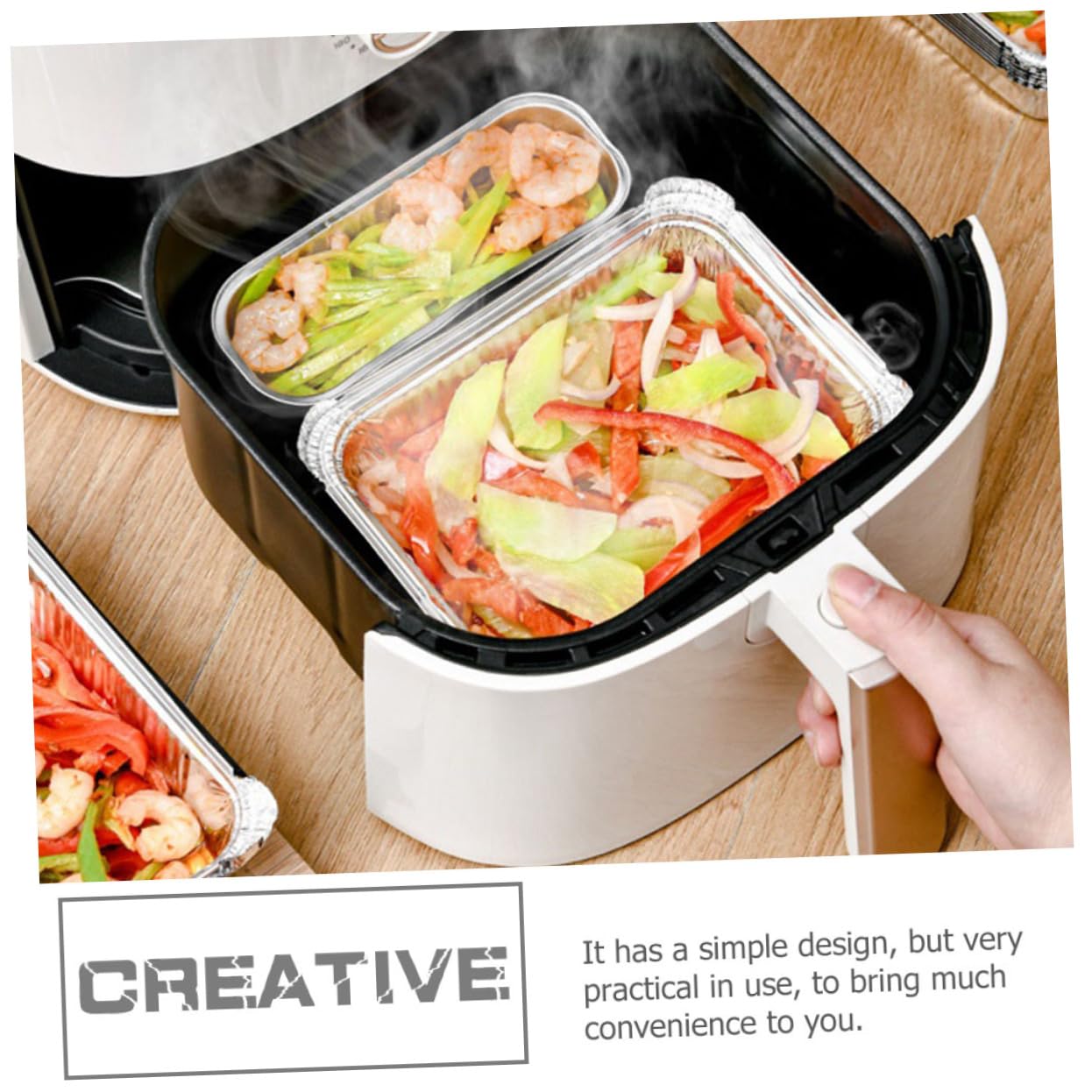 10-Pack Heavy Duty Disposable Foil Food Pans for Air Fryer & BBQ - Silver Roasting Trays for Grilling & Baking