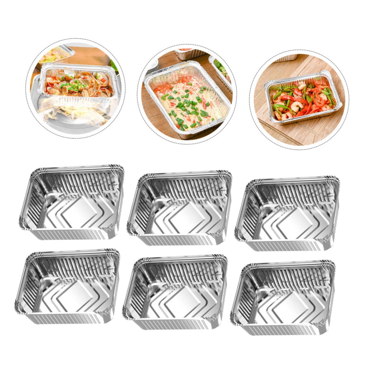 10-Pack Heavy Duty Disposable Foil Food Pans for Air Fryer & BBQ - Silver Roasting Trays for Grilling & Baking