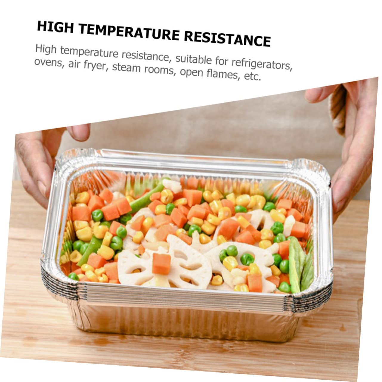 10-Pack Heavy Duty Disposable Foil Food Pans for Air Fryer & BBQ - Silver Roasting Trays for Grilling & Baking