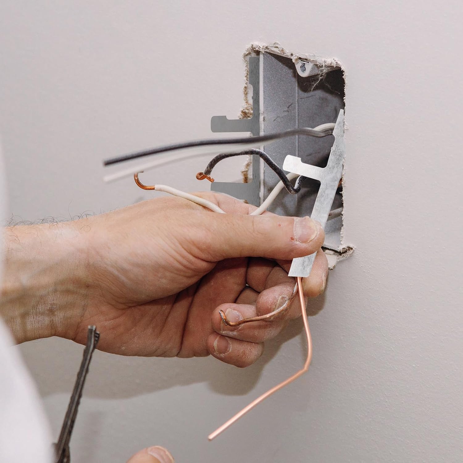 10 Pack Jicoyin Electrical Box Mounting Straps for Old Work Switch Boxes with Plaster Ears