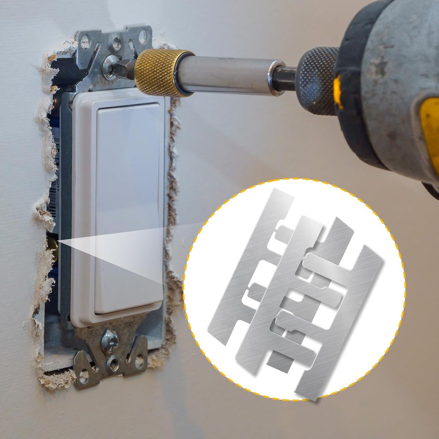 10 Pack Jicoyin Electrical Box Mounting Straps for Old Work Switch Boxes with Plaster Ears