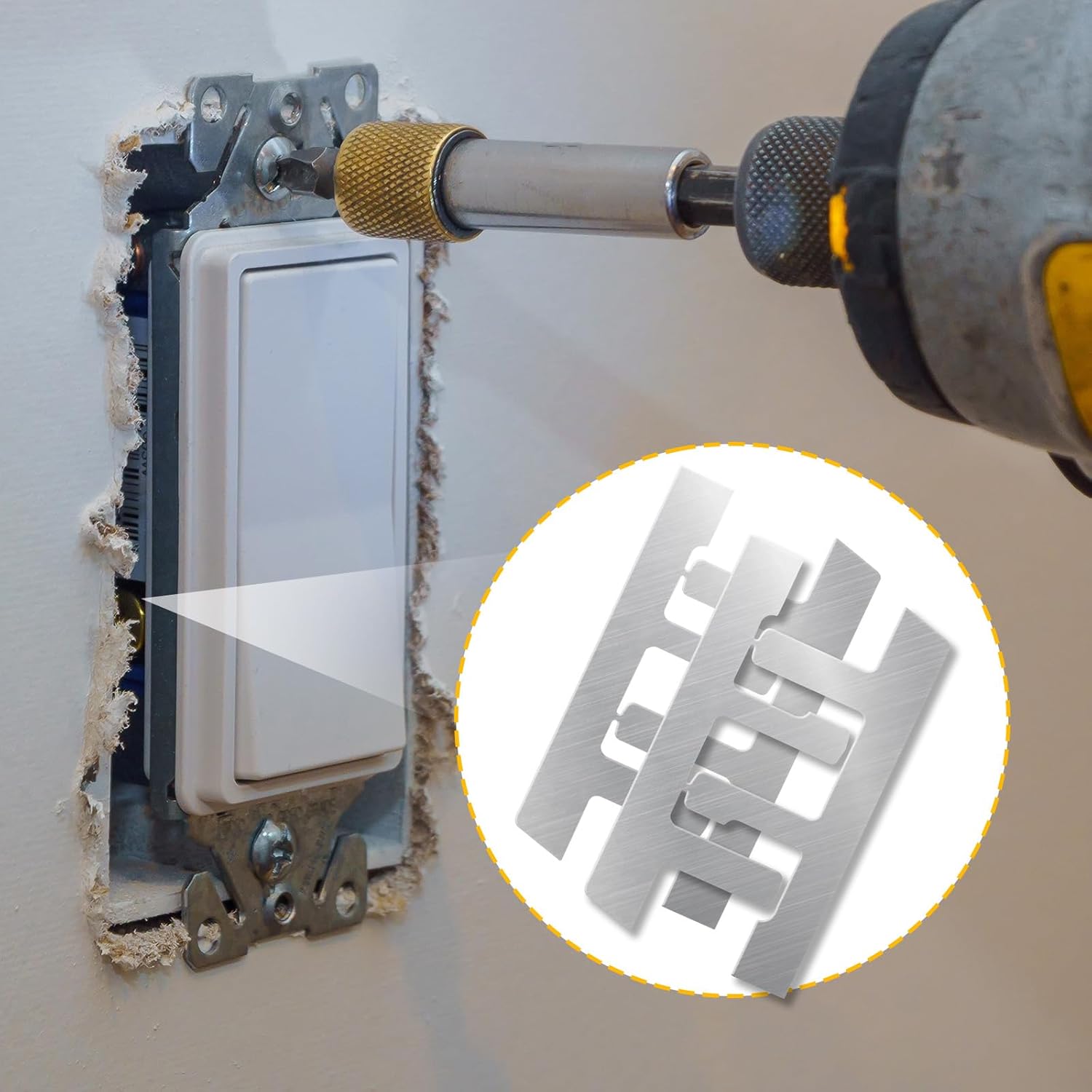 10 Pack Jicoyin Electrical Box Mounting Straps for Old Work Switch Boxes with Plaster Ears