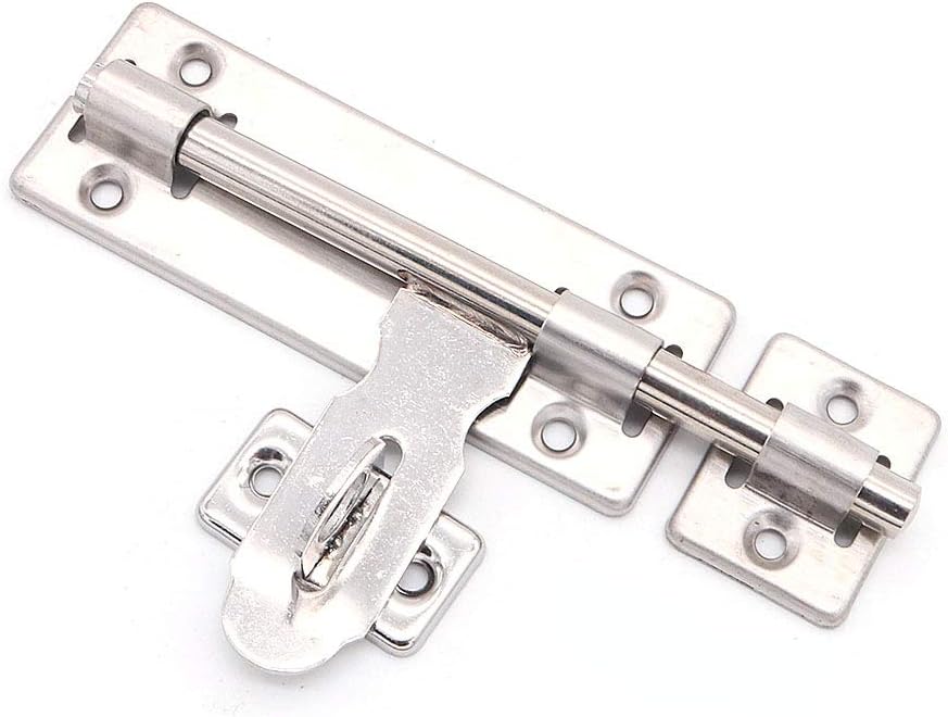 10 Pack of NUZAMAS 6" Stainless Steel Door Latches with Slide Bolt Lock for Bathroom, Window, Furniture, Pet Gate