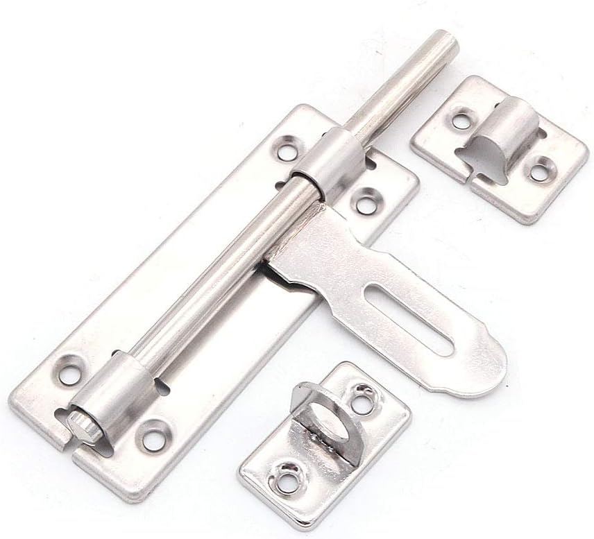 10 Pack of NUZAMAS 6" Stainless Steel Door Latches with Slide Bolt Lock for Bathroom, Window, Furniture, Pet Gate
