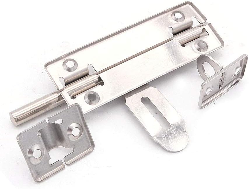 10 Pack of NUZAMAS 6" Stainless Steel Door Latches with Slide Bolt Lock for Bathroom, Window, Furniture, Pet Gate