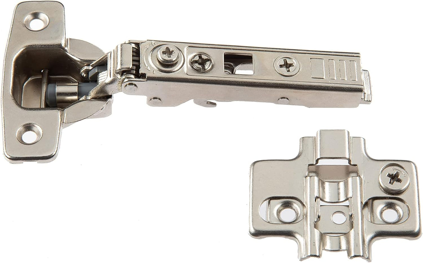 10 Pack Premium Frameless Full Overlay Adjustable Soft Close Hinges - Self-Closing Cabinet Hardware