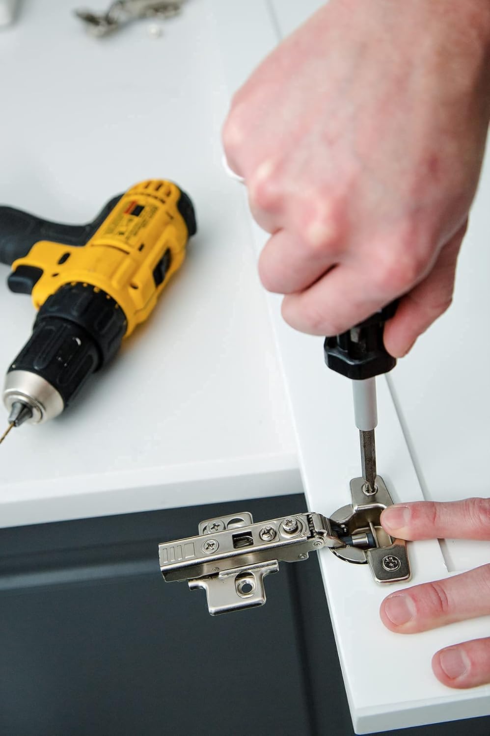 10 Pack Premium Frameless Full Overlay Adjustable Soft Close Hinges - Self-Closing Cabinet Hardware