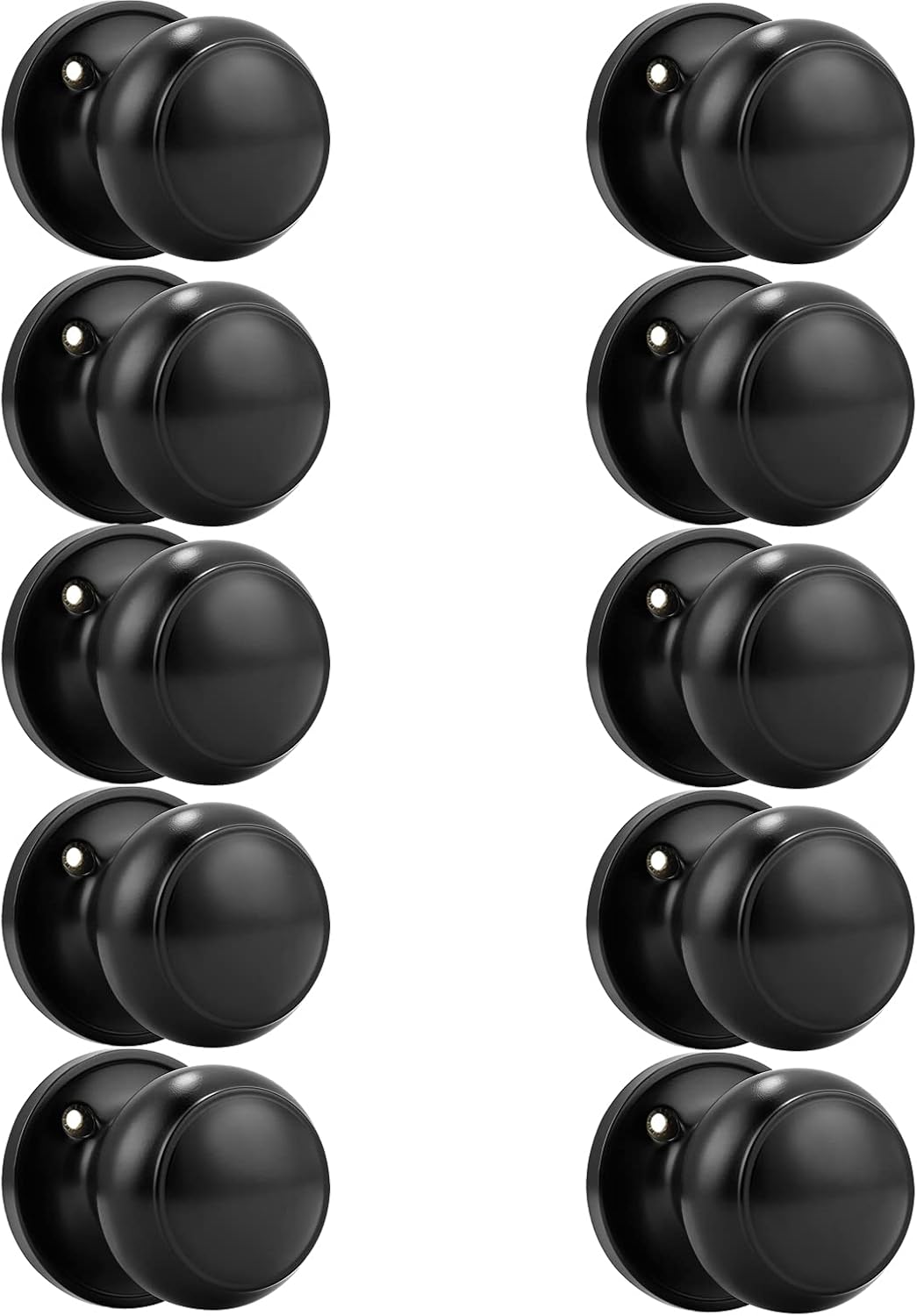 10 Pack Probrico Black Classic Closet Door Knobs - Non-Turning Single Side Dummy Knob for Easy Interior Door Installation