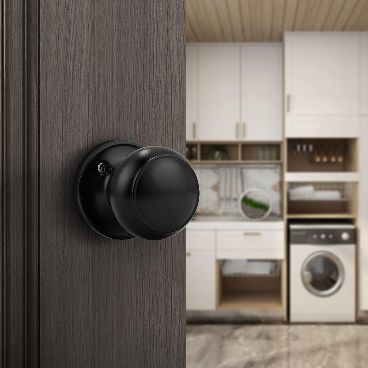 10 Pack Probrico Black Classic Closet Door Knobs - Non-Turning Single Side Dummy Knob for Easy Interior Door Installation