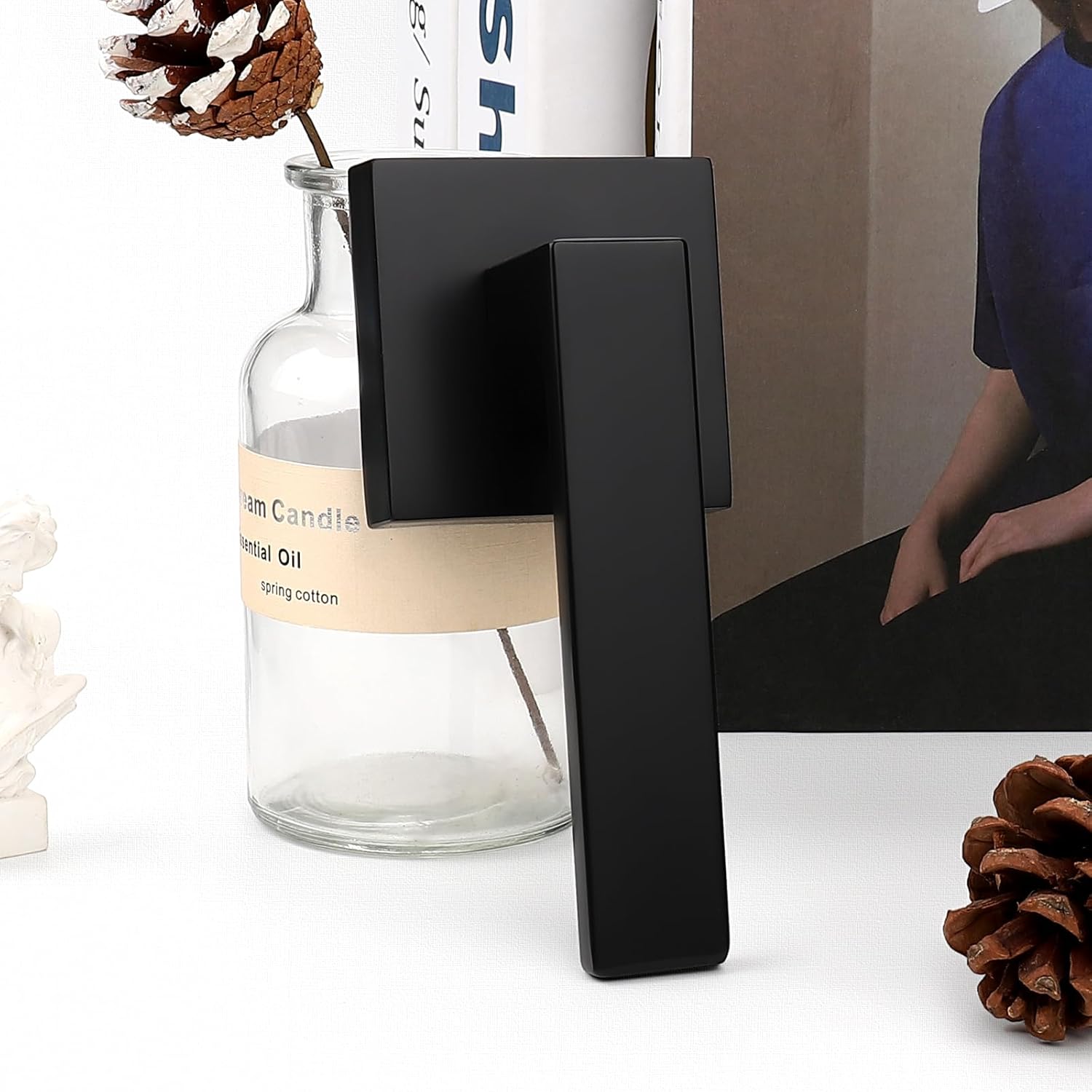 10 Pack Probrico Matte Black Dummy Door Levers for Closet, Heavy Duty Interior Handles - Non-Turning Reversible Levers for Left/Right Handed Doors