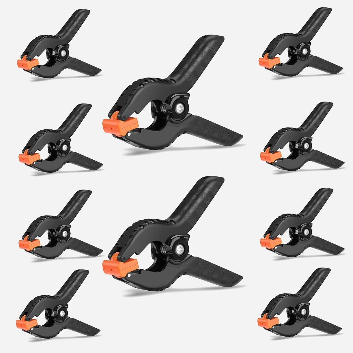 10 Pack Seadasyoon 4.5in Professional Plastic Spring Clamps for Crafts, Backdrop Stand, Photography Studios, Woodworking