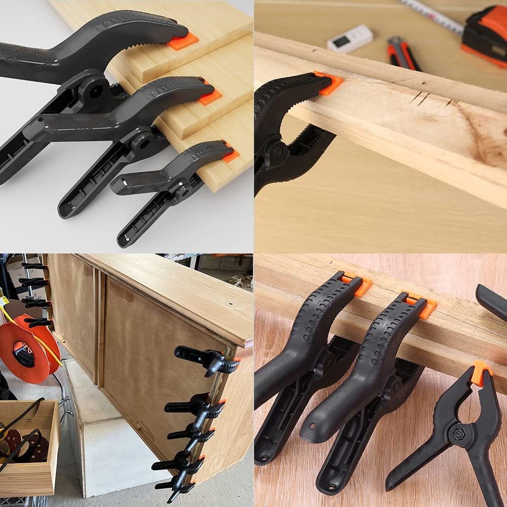 10 Pack Seadasyoon 4.5in Professional Plastic Spring Clamps for Crafts, Backdrop Stand, Photography Studios, Woodworking