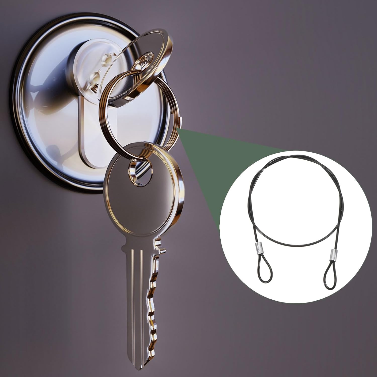 10 Pack Stainless Steel Safety Cable Locks for Home Security - Double Loop Wire Ropes for Doors, Fences - Black, 2ft, 2mm Diameter