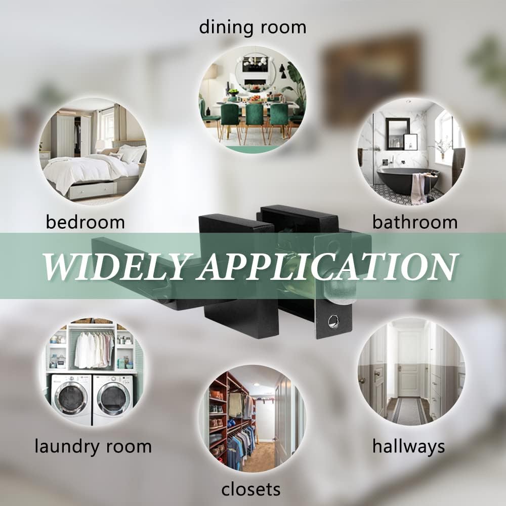 10 Pack SUNTAI Matte Black Square Plate Interior Privacy Door Locksets for Bedroom/Bathroom Handles and Levers