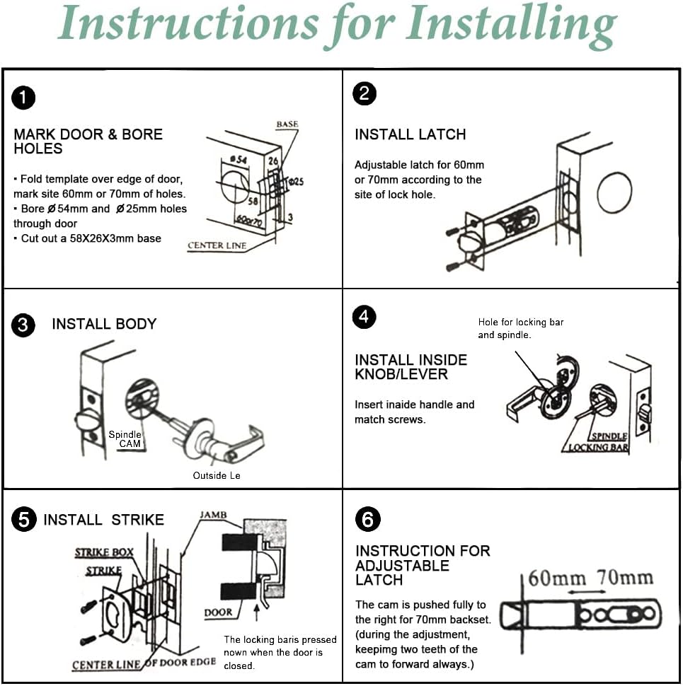 10 Pack SUNTAI Matte Black Square Plate Interior Privacy Door Locksets for Bedroom/Bathroom Handles and Levers