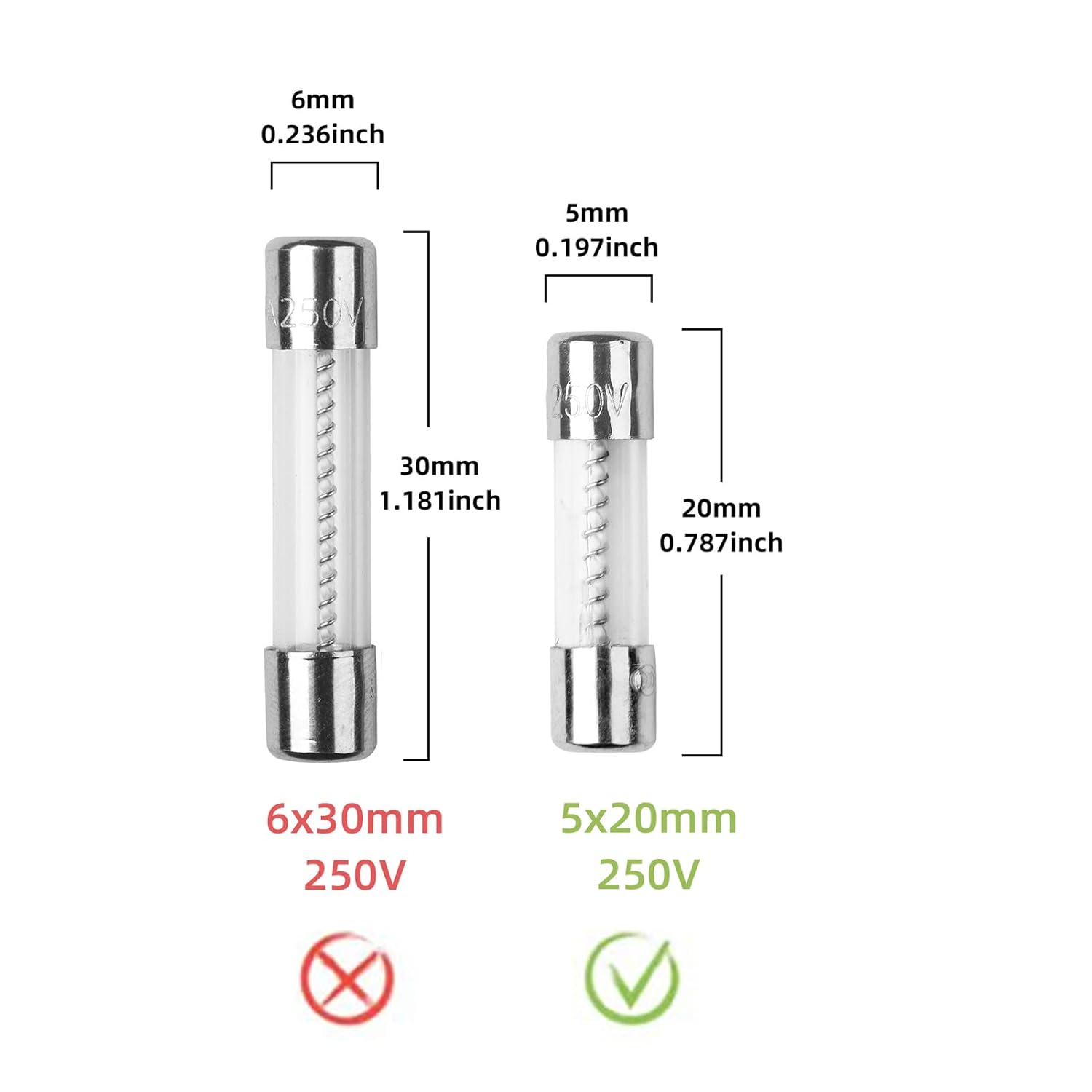 10-Pack T12AL250V 5x20mm 12A Slow Blow Glass Fuse 250V - Time Delay 12Amp Slow-Acting Fuse