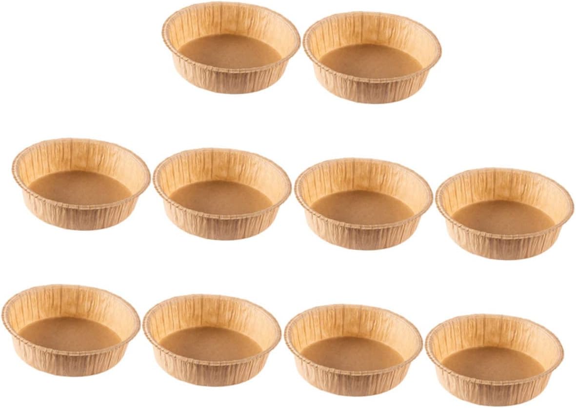 10 Pack VINTORKY 6 Inch Round Disposable Baking Pans - Heat-Resistant Paper Cake Pans for Easy Release of Various Baked Goods