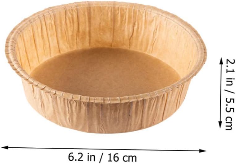 10 Pack VINTORKY 6 Inch Round Disposable Baking Pans - Heat-Resistant Paper Cake Pans for Easy Release of Various Baked Goods