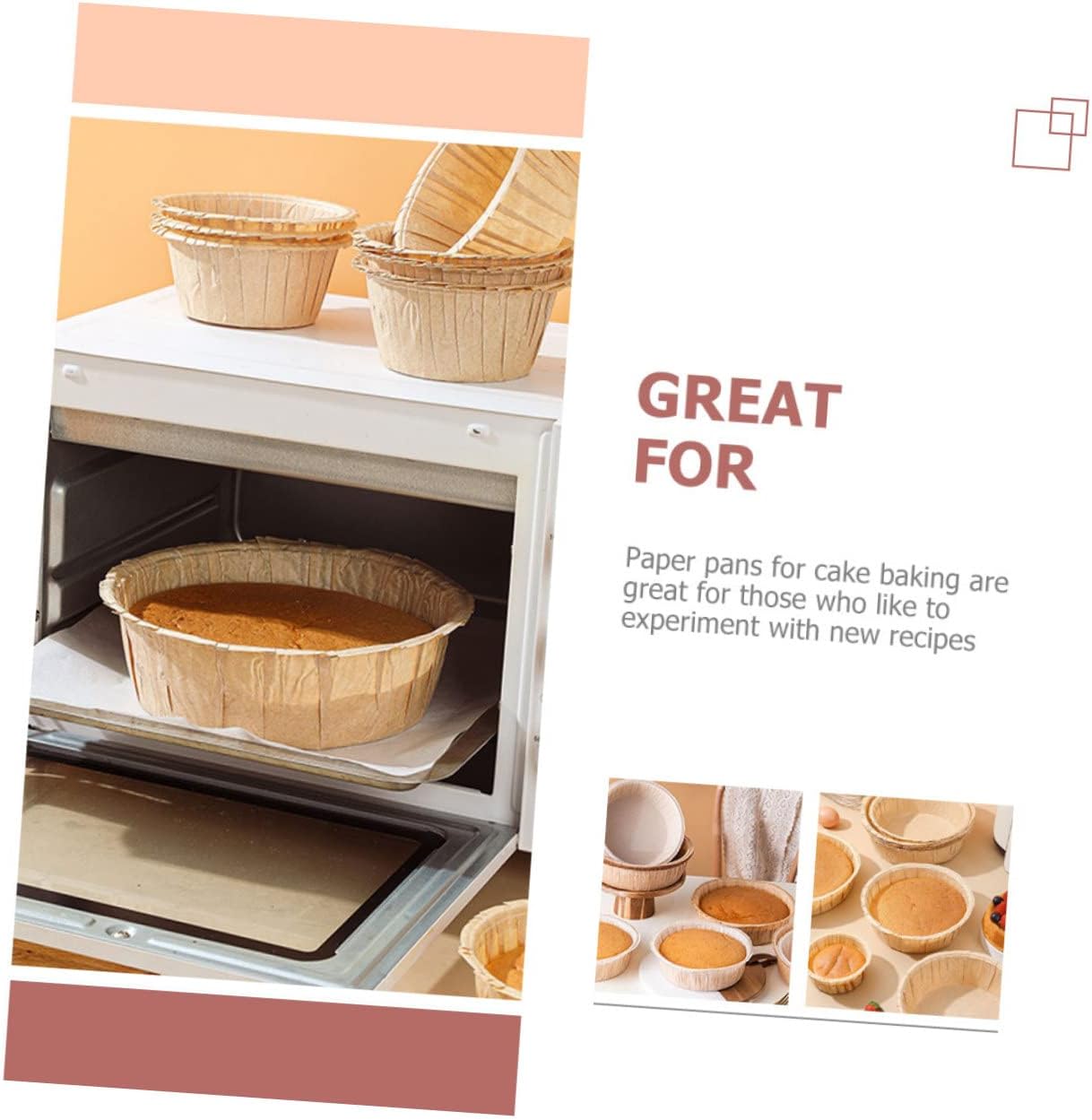 10 Pack VINTORKY 6 Inch Round Disposable Baking Pans - Heat-Resistant Paper Cake Pans for Easy Release of Various Baked Goods