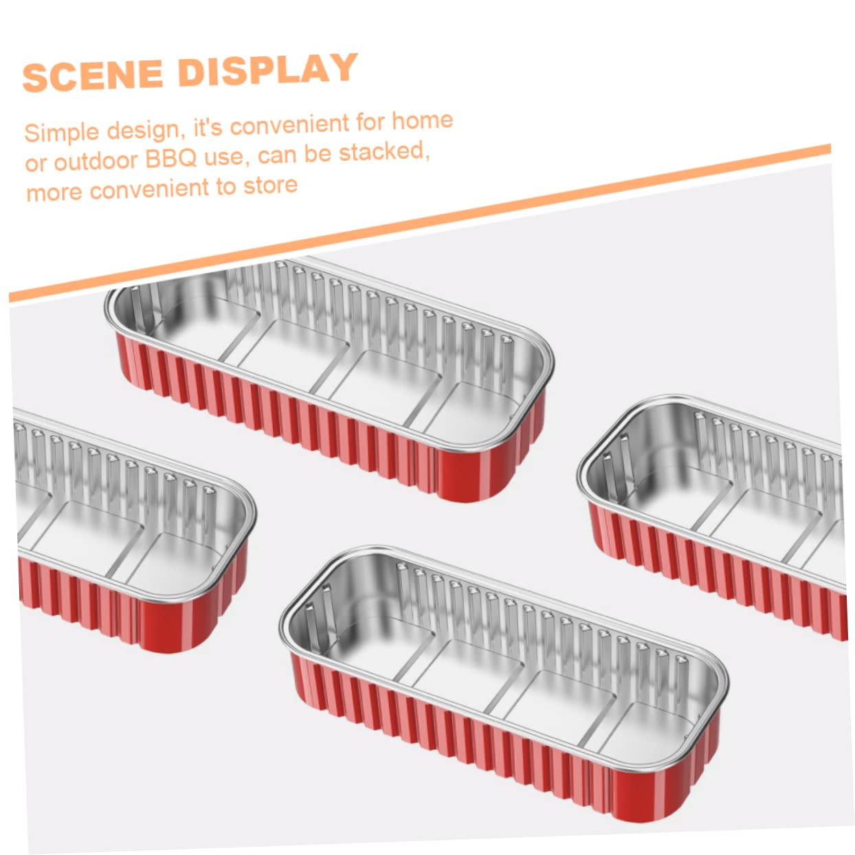 10 Pack VOSAREA Portable BBQ Aluminum Foil Trays for Outdoor Cooking - Disposable Cookware and Food Storage