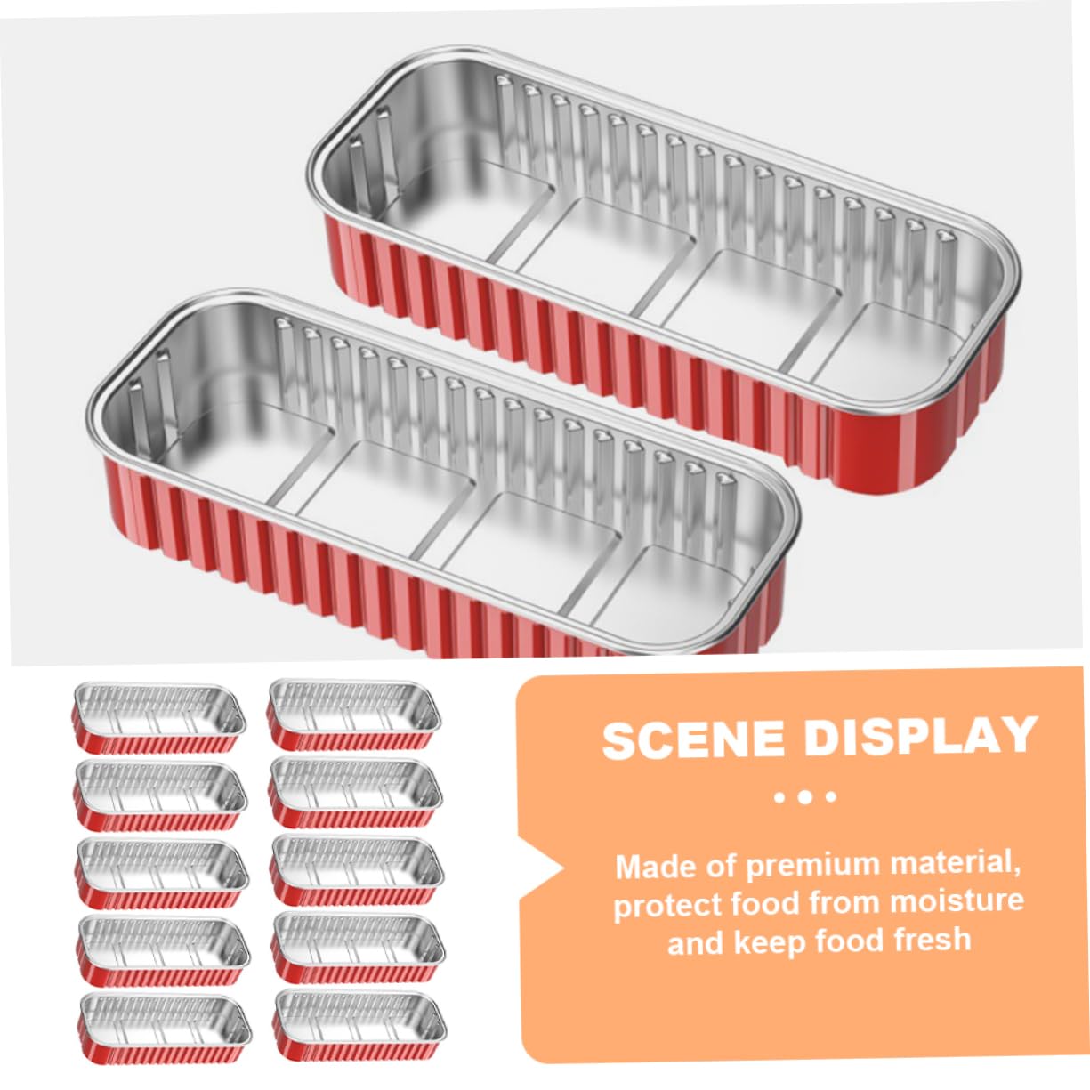 10 Pack VOSAREA Portable BBQ Aluminum Foil Trays for Outdoor Cooking - Disposable Cookware and Food Storage