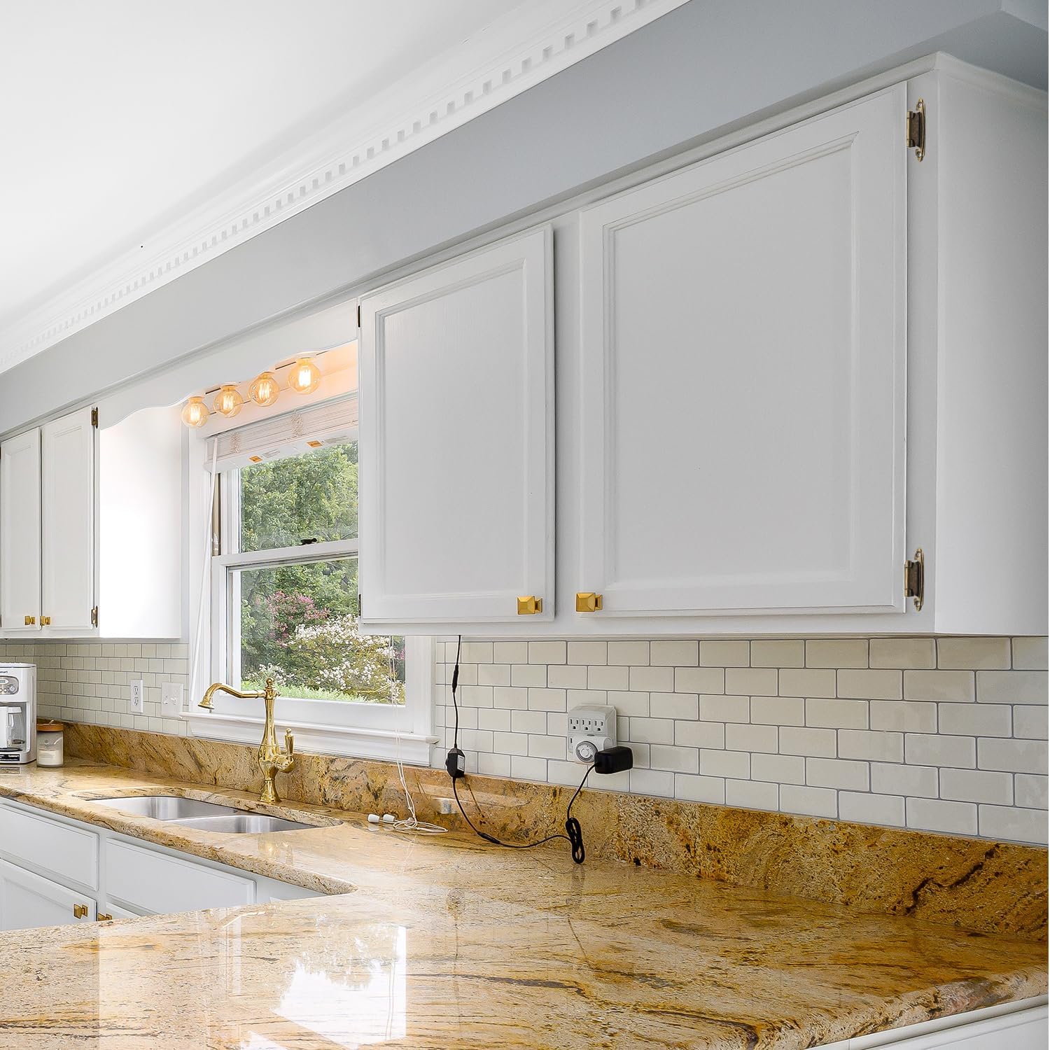 10 Pair Antique Brass Cabinet Hinges for Kitchen Cabinets - 1/2" Overlay, Self Closing Flush Mount Hinges with Upgraded Screws - Set of 20