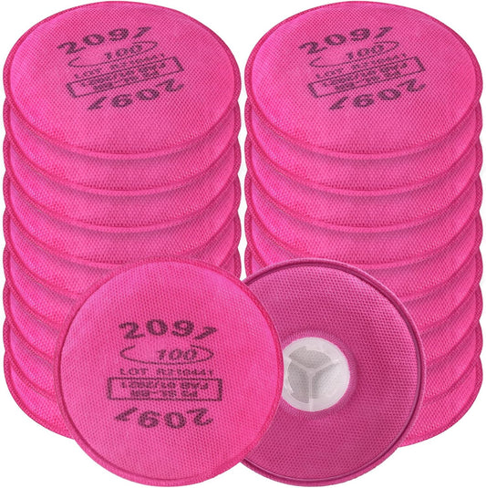 (10 Pairs) 2091 Particulate Filter Cartridges for Respirator Masks - Compatible with 6000, 7000, FF-400 - Ideal for Filtering Solid Particulate Matter, Dust, Asbestos - Respirator Filters