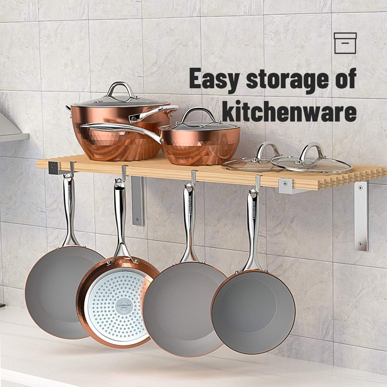 10-Piece Diamond Nonstick Ceramic Induction Cookware Set with Scratch-Resistant Copper Pots and Pans, Oven/Dishwasher Safe