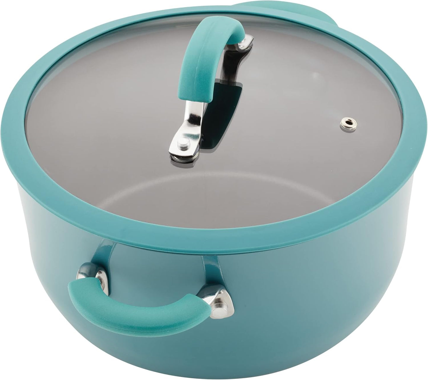 10 Piece Rachael Ray Nonstick Cookware/Pots and Pan Set in Agave Blue - Cook and Create in Style