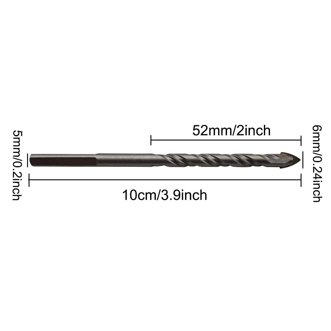 10-Piece Sipery Masonry Drill Bit Set with Tungsten Carbide Hex Shank - Ideal for Drilling in Ceramic Tile