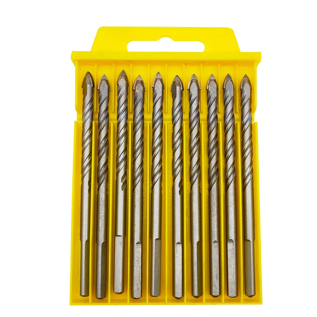 10-Piece Sipery Masonry Drill Bit Set with Tungsten Carbide Hex Shank - Ideal for Drilling in Ceramic Tile