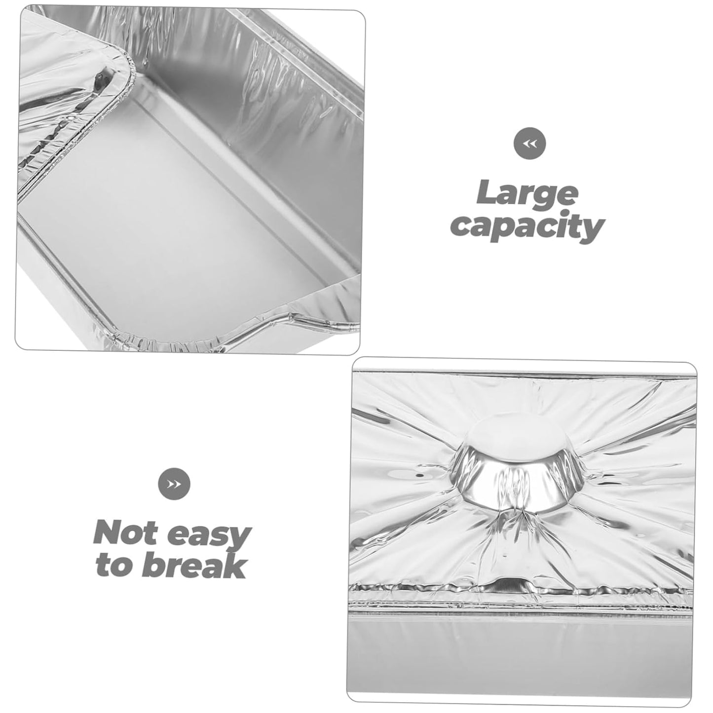 10-Piece Square Aluminum Foil Baking Pan Set for Oven - Roasting, Grilling, and Baking Dishes - Silver Color by BIUDECO