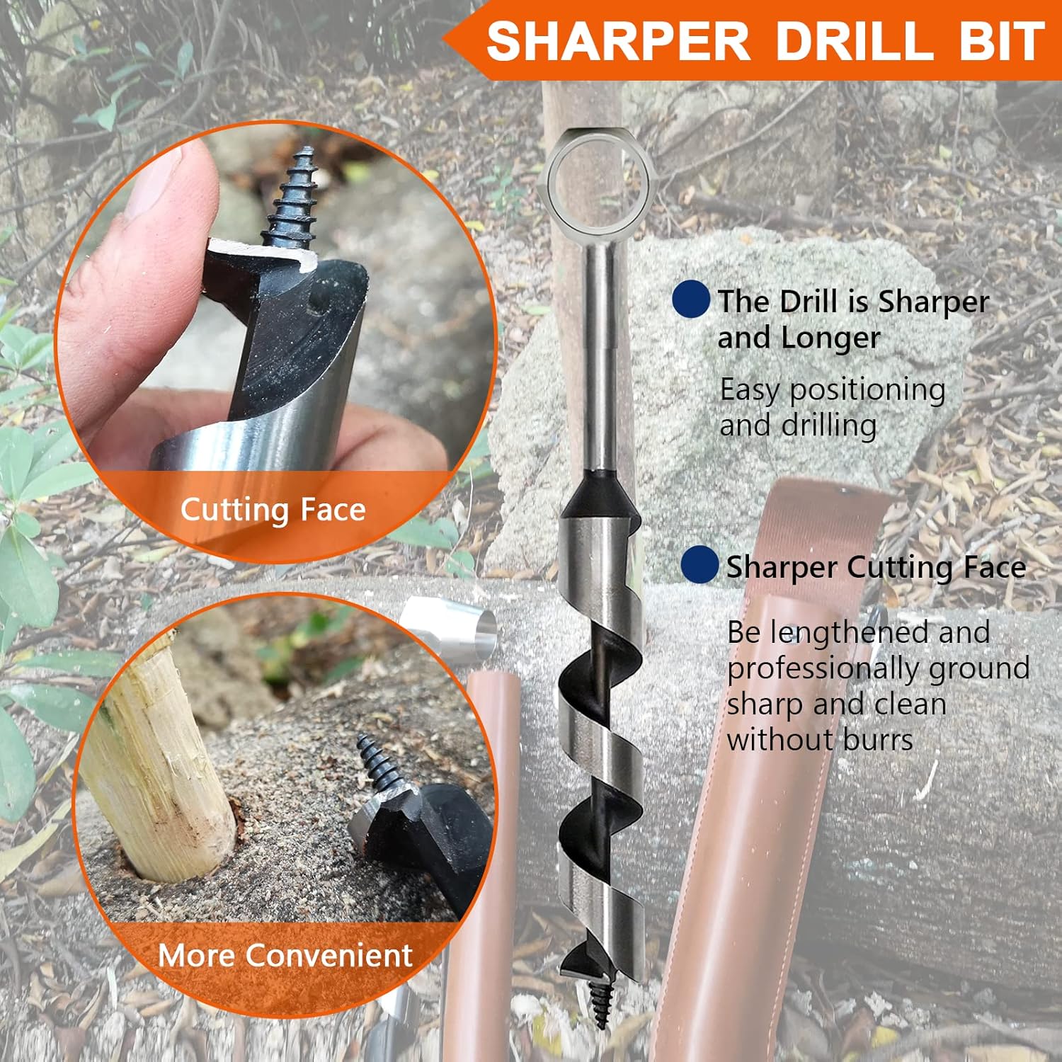 10-Piece Upgrade Wood Auger Drill Bit Set with Hexagon Bushcraft Hand Auger Wrench - Survival Tool Kit by MinliGUY