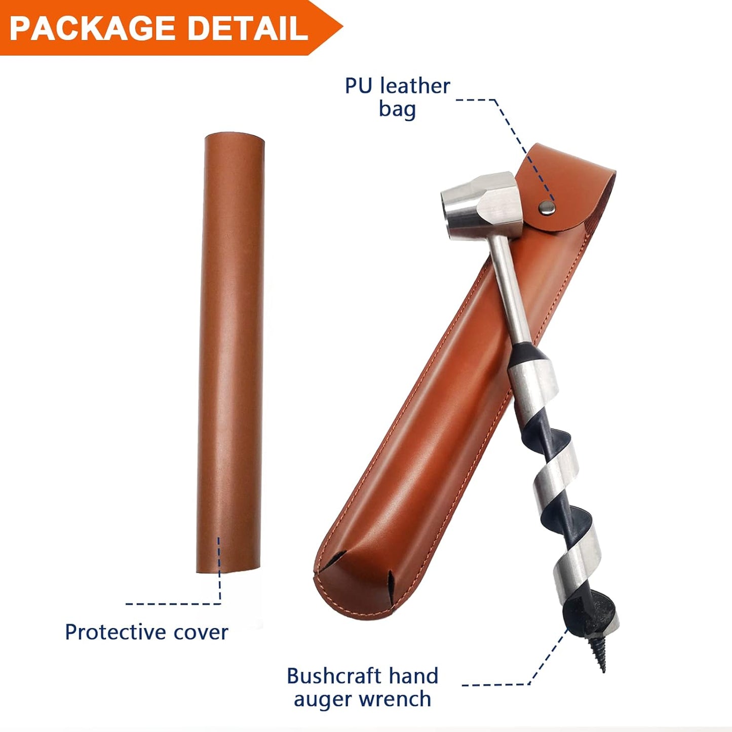 10-Piece Upgrade Wood Auger Drill Bit Set with Hexagon Bushcraft Hand Auger Wrench - Survival Tool Kit by MinliGUY