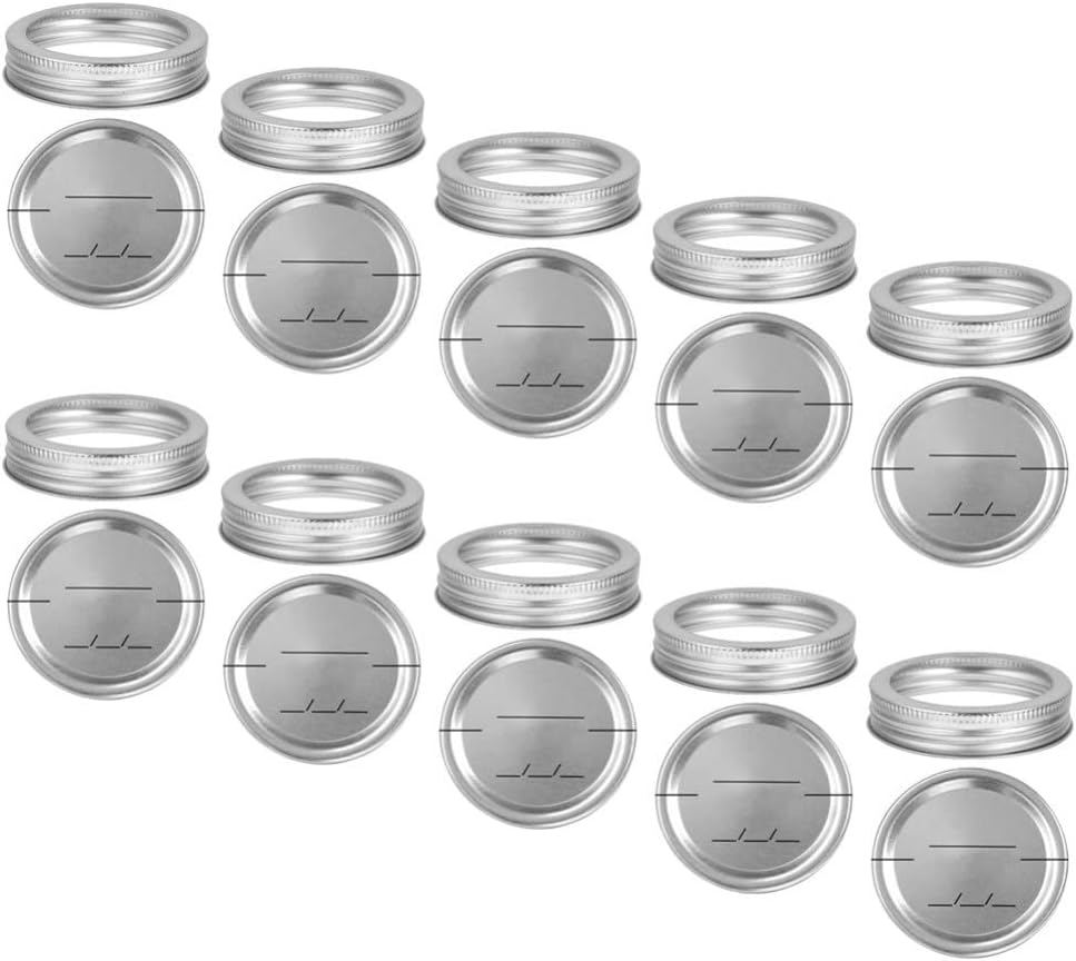 10 Sets Mason Jar Lids - Regular and Wide Mouth Canning Lids - Leakproof and Bulk Canning Supplies