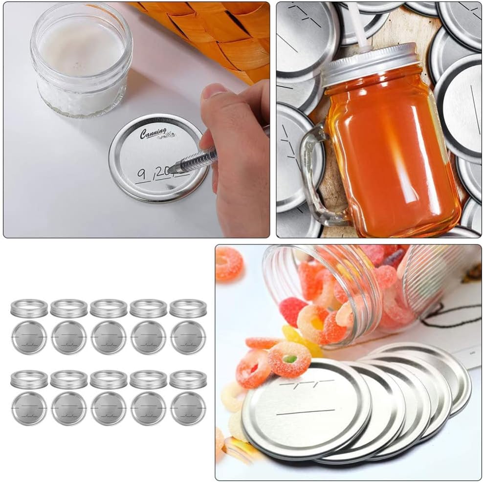 10 Sets Mason Jar Lids - Regular and Wide Mouth Canning Lids - Leakproof and Bulk Canning Supplies