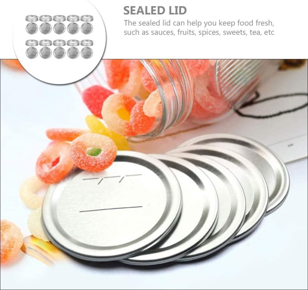 10 Sets Mason Jar Lids - Regular and Wide Mouth Canning Lids - Leakproof and Bulk Canning Supplies