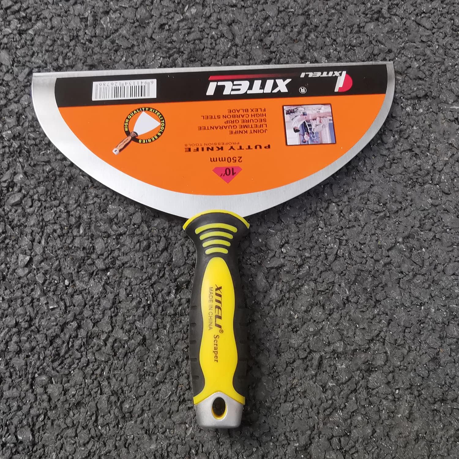 10" Stainless Steel Putty Scraper with Plastic Handle - Ideal for Taping, Painting, and Removing Wallpaper from Walls and Floors