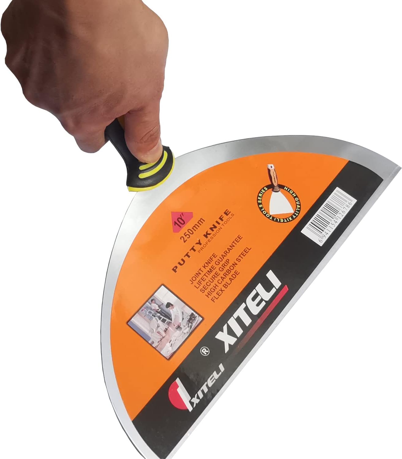 10" Stainless Steel Putty Scraper with Plastic Handle - Ideal for Taping, Painting, and Removing Wallpaper from Walls and Floors