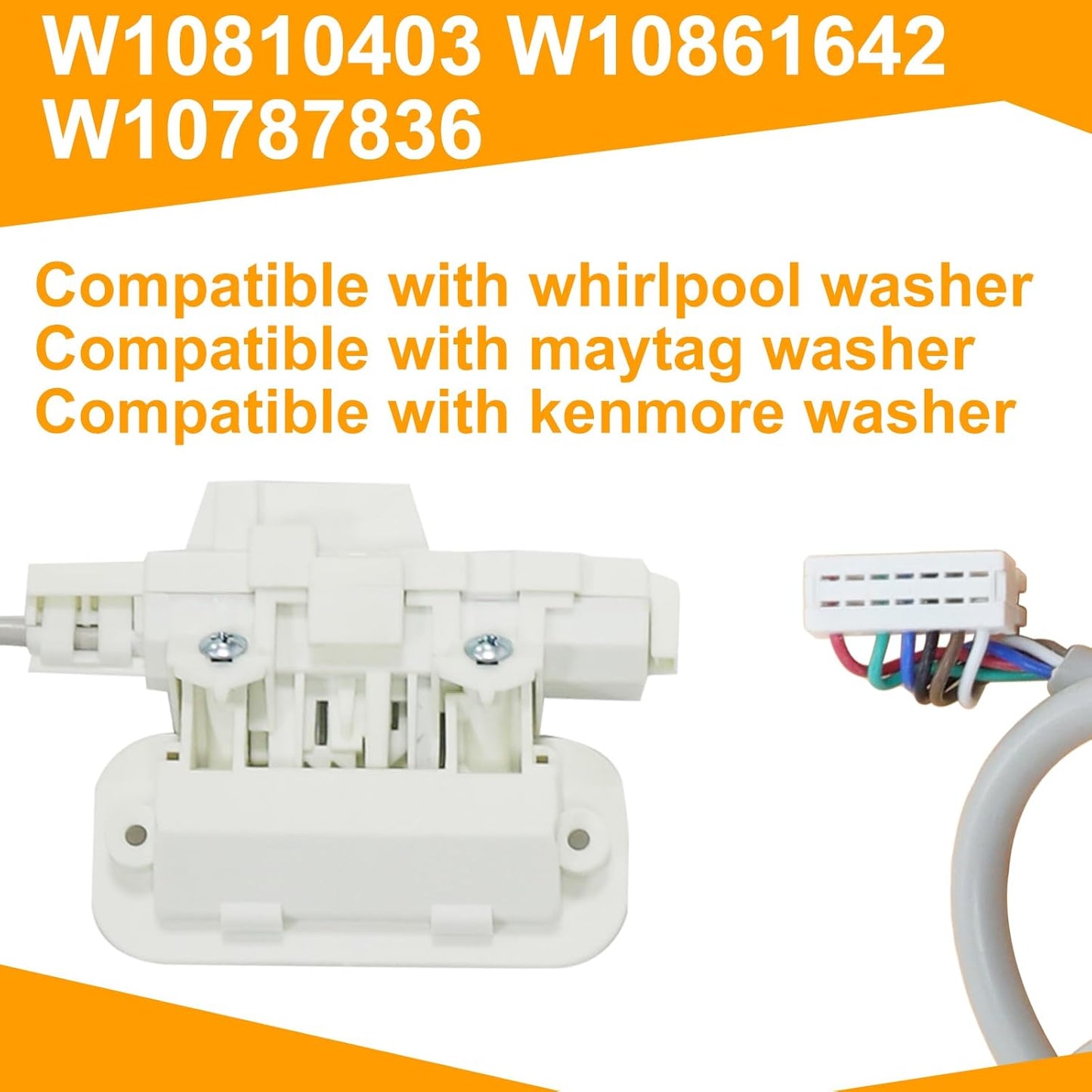 10-Year Warranty Gubeter Upgraded Washer Lid Lock Assembly OEM Latch for Whirlpool Cabrio Kenmore Maytag Bravos XL - Replaces W10810403 W10861642 W10787836