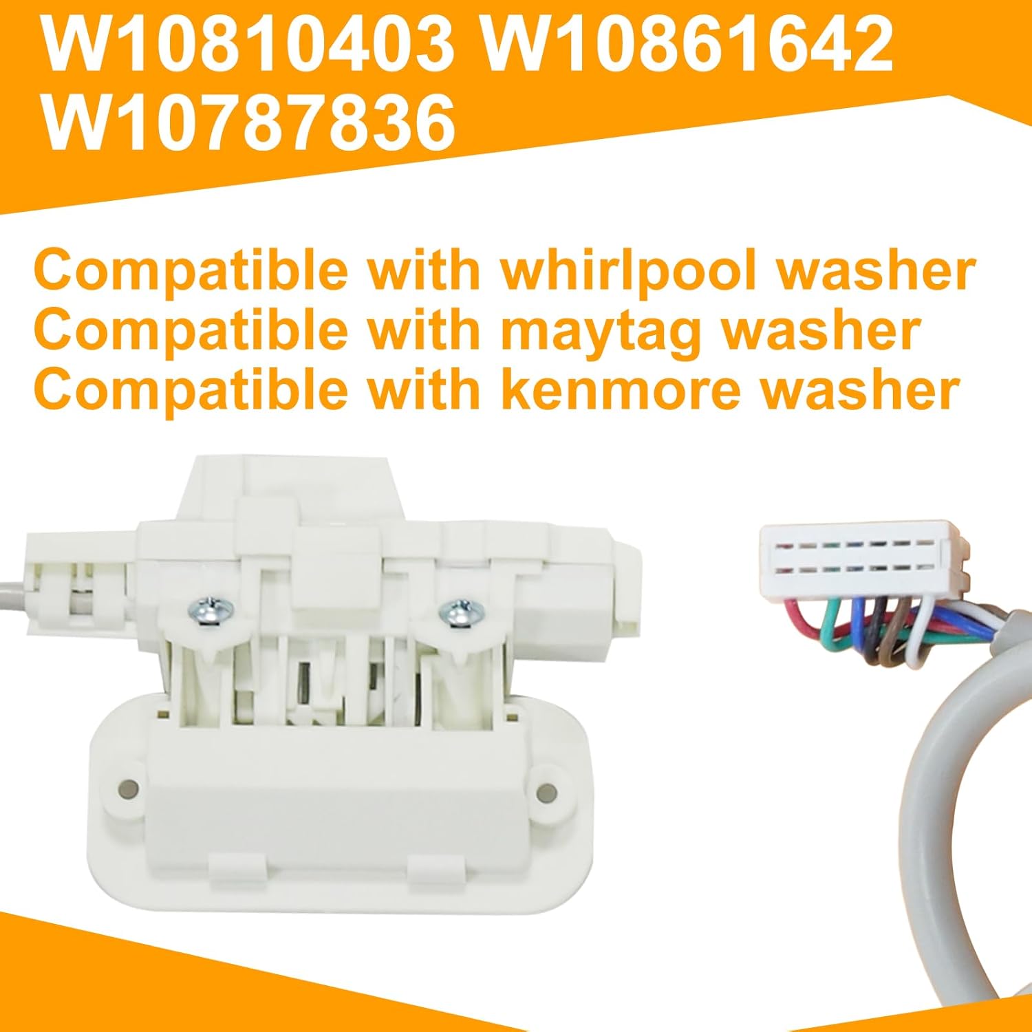 10-Year Warranty Gubeter Upgraded Washer Lid Lock Assembly OEM Latch for Whirlpool Cabrio Kenmore Maytag Bravos XL - Replaces W10810403 W10861642 W10787836